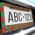 thumbnail image 6 of 1 Pcs Red and Green Argyle License Plate Frame,License Plate Cover for Car Decorative Parts,Aluminum License Plate Bracket Holder Rust-Proof for US Standard Car, 6 of 8