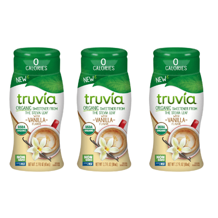 Truvia Organic Liquid Stevia Sweetener Vanilla Flavor 0 Calories 3 Pack 2.7 fl oz