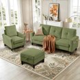 thumbnail image 4 of Soscana Sectional Sofa Set with Storage Ottoman and Accent Chair,Living Room 3 Seat L Shaped Couch and Single Chair Armchair,Living Room Furniture Set for Home Apartment Office Studio, 4 of 8