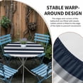 thumbnail image 4 of Navy Blue Gray Stripe Round Fitted Tablecloth with Elastic Edge, Waterproof Table Cloth Table Cover for 36"-44" Tables, Modern Farmhouse Horizontal Striped Tablecloths for Dining Picnic Outdoor, 4 of 9