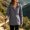 Gray, variant on Women's Adjustable Drawstring Hood Jacket, Snap Button Full Zip Mid Length Windproof Hiking Coat with Multi Zipper Flap Pockets for 2026 Spring Fall Outdoor Travel Daily Layering