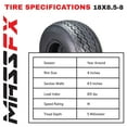 thumbnail image 2 of MASSFX 18x8.50-8 front or rear Turf Tire for outdoor power equipment and lawn mowers, 4-Ply with rectangular tread for excellent traction, Non-highway use only, 18/8.5-8,18x8.50x8 (4 Pack), 2 of 10