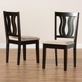 thumbnail image 5 of Baxton Studio Sand Fabric Upholstered and Dark Brown Finished Wood 2-Piece Dining Chair Set, 5 of 17