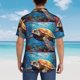 thumbnail image 4 of Fotbe Colorful Underwater Sea Turtle Camisa Hawaiana para Hombre Unisex – Camisa Casual de Verano con Botones de Manga Corta de Algodón y Lino,Large, 4 of 7