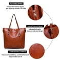 thumbnail image 6 of sweetovo Women Vintage Shoulder Bag Leather Tote Purses and Handbags Satchel Bags Top Handle Work Bags 4pcs Set, 6 of 7