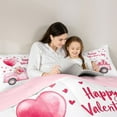 thumbnail image 6 of Homewish Valentine'S Day Gifts Bedding Comforter Set,Loves Ballon Twin Comforter Sets,Pink Toy Bear Bedding Set For Girl,Super Cozy Room Decor Reversible,2-Piece, 6 of 9