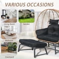 thumbnail image 2 of FKSLIFE 2 Person Wicker Egg Chair With Ottoman Cushion Large Egg Basket Chair With Footrest For Outdoor Indoor Patio Balcony Garden, 2 of 8