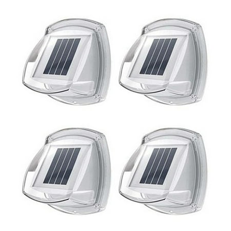 

4Pack Solar Fence Lights Outdoor Waterproof 8 LEDs Outdoor Wall Lights Solar Powered Deck Light Decorative White Light