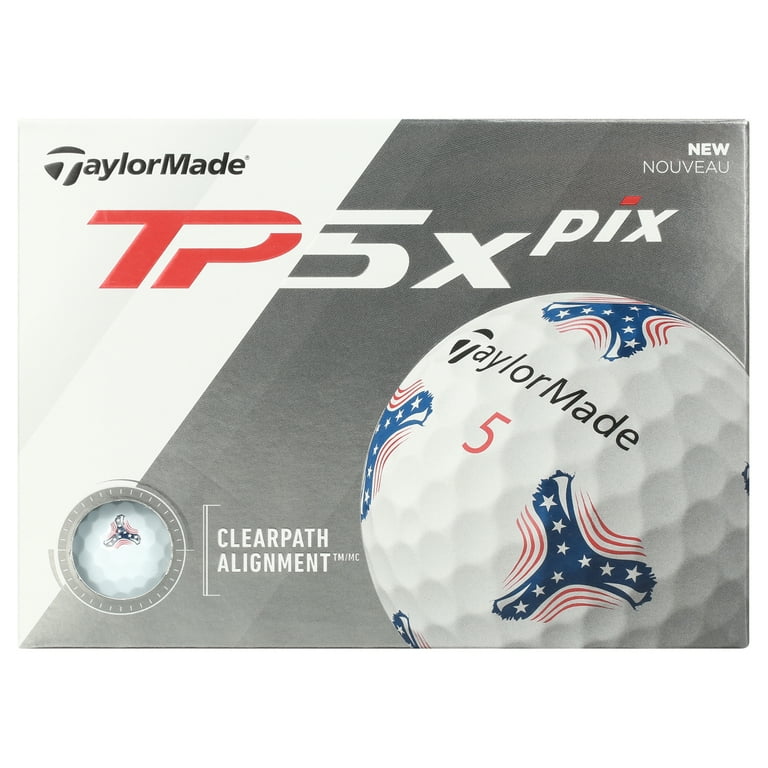 Free Shipping! TaylorMade TP5x Pix 2.0 USA Golf Balls, Dozen