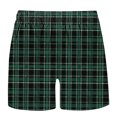 thumbnail image 4 of Ftwytp Men's Linen Shorts Striped Plaid Print Casual Drawstring Mid Elastic Waisted Beach Shorts Summer Athletic Gym Workout Track Shorts with Pockets, 4 of 4