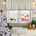 thumbnail image 6 of Green Floral Valances for Windows, Decorative Rod Pocket Window Valance Curtains, Spring Flowers Short Curtain Drapes for Kitchen/Bathroom/Living Room, 2 Panels, 42" W x 18" L, 6 of 8