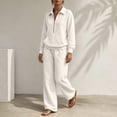 thumbnail image 6 of Gamivast Sweatsuits 2 Piece Set for Women Half Zip Pullover Sweatshirt Wide Leg Pants Two Piece Fall Winter Activewear White M, 6 of 6