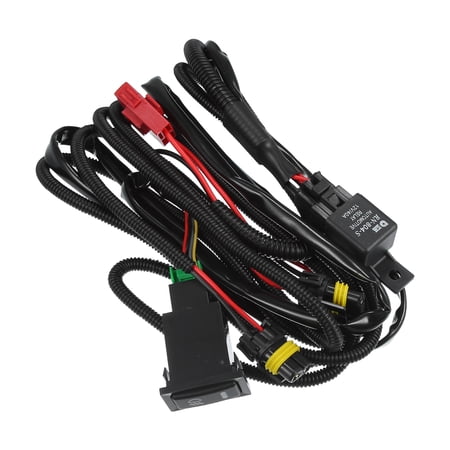 LED Fog Wiring Harness Switch Kit 2m / 6.7ft Long Fuse Relay On/Off ...