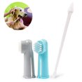 thumbnail image 2 of Paquete de cepillo de dientes para perros, 1 cepillo de dientes de doble cabezal con mango largo + 2 cepillos de dientes para dedos de perro, para el cuidado Dental de perros, 2 of 5