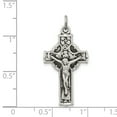 thumbnail image 3 of Sterling Silver Antiqued Irish 4-Way INRI Crucifix Cross Pendant Charm, 3 of 4