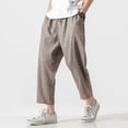 thumbnail image 2 of 2024 Summer Harajuku Casual Pants For Men Solid Color Cotton Linen Men's Harem Pants, 2 of 5
