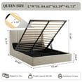 thumbnail image 3 of Queen Lift up  Large Storage Platform Bed Frame with Fabric Upholstered Wingback 41.73" High Headboard, White, 3 of 14