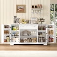 thumbnail image 3 of Homfa 54.3"W Kitchen Storage Cabinet with Adjustable Spice Racks, 4 Door Buffet Sideboard with Large Drawer, Coffee Bar for Dining Room, White, 3 of 7