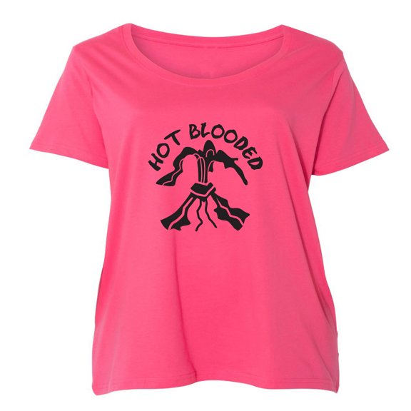 Hot Blooded Womens Plus Size Scoopneck T