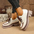 thumbnail image 5 of Wensltd Women Loafers Leather Shoes Solid Color Round Toe Lace-Up Low Cut Chunky Heel Fashion Shoes, 5 of 9