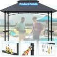 thumbnail image 6 of GVDV 8'x 5' Grill Gazebo Canopy, Outdoor BBQ Gazebo Shelter with 2 Side Shelves & Double-Tiered Top, 6 of 7