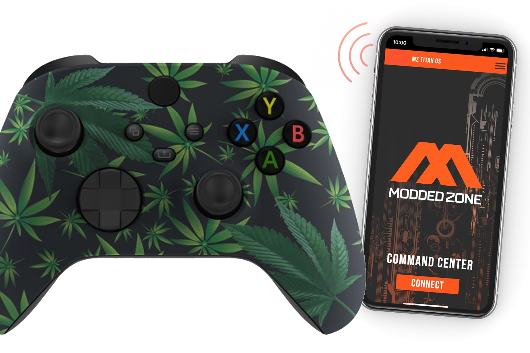 420 Cannabis Leaves Xbox One X Smart Custom Rapid Fire Modded Controller Fps Mods Cod Warzone Walmart Com