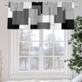 thumbnail image 5 of Abstract Art Valances for Windows, 60 x 18in, White Black Gray Splice Rod Pocket Kitchen Valance Curtain Light Filtering Window Treatments for Living Room Bedroom, 1 Panel, 5 of 7