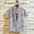 thumbnail image 2 of PENGXIANG Chemises de Mode d'Été pour Hommes Manches Courtes Décontractées Hauts de Plage Blouse Ample Décontractée, 2 of 3