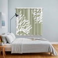thumbnail image 4 of Coral Sage Green Kitchen Curtains 63 Inch Length, Coastal White Ocean Marine Nautical Beach Grommet Top Bedroom Living Room Curtains, Light Filtering Cafe Curtain Drapes 2 Panels Set 84''x63'', 4 of 9