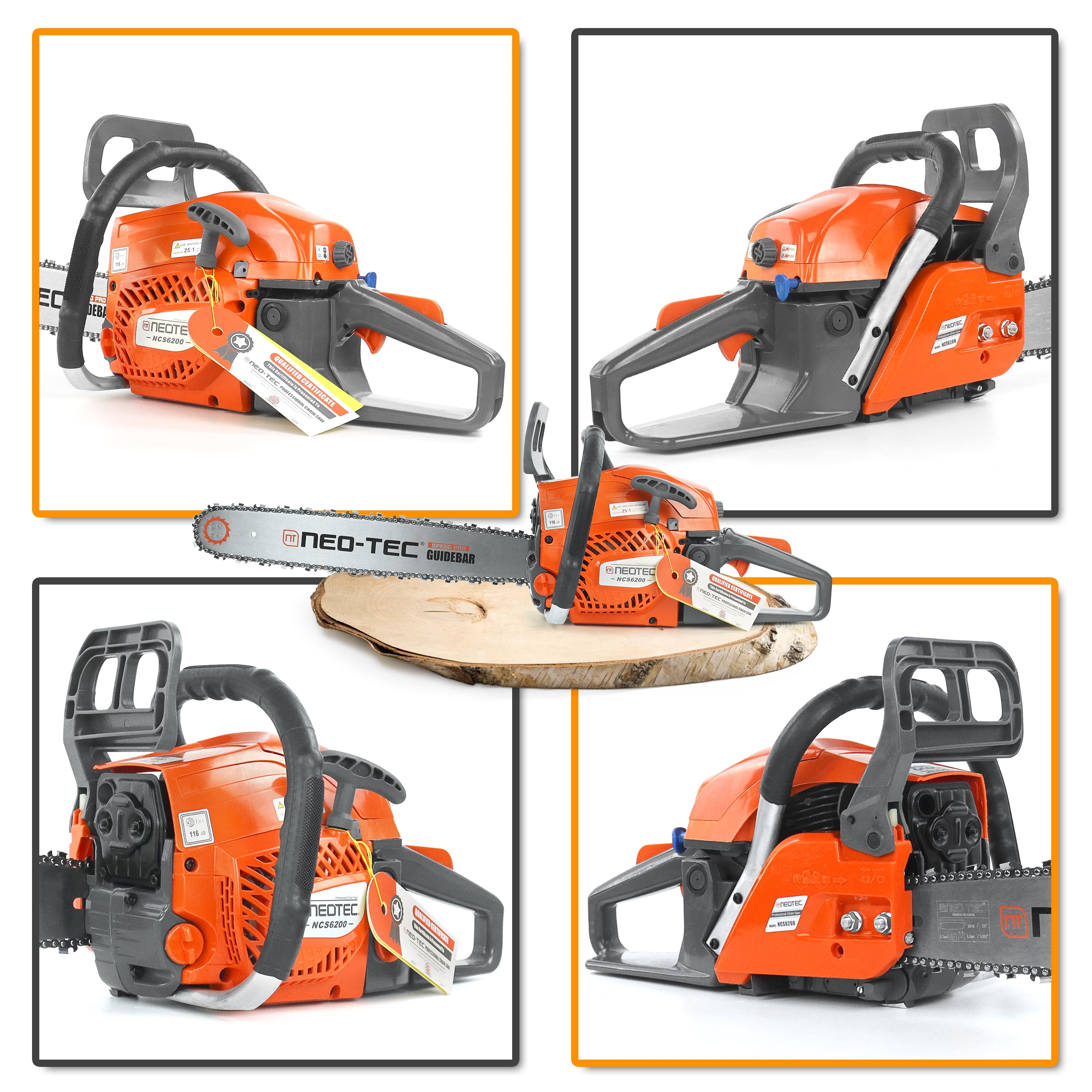 20inch 62CC Gas Powered Chainsaw, 3.5 HP 2 Stroke Engine Gas Power Chainsaws with Non-Slip Handle, Gas Chainsaws with Dual Fuel Tanks, For Wood Cutting, Tree Trimming, and Land Clearing