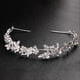 thumbnail image 3 of Silver Flower Bridal Headband with Rhinestone Charming Jewelry Headband for Bridal Wedding, 3 of 5