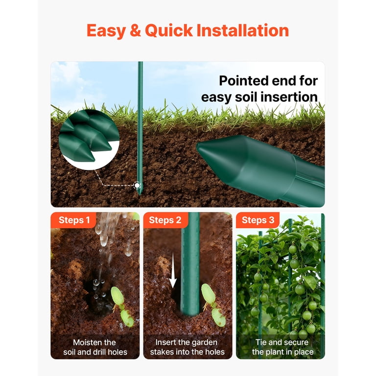 KFFKFF Garden Stakes 82.68-Inch, Green (25-Pack) photo 4