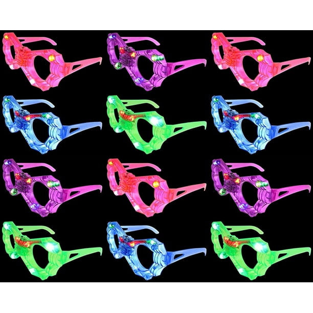12 LightUp Glasses Kids Sunglasses LED Shades Flashing Blinking Party Favor Toy