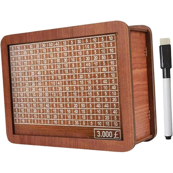 Yoloke Cash Vault Wooden Savings Box, Cash Saver Box, Money Saving Box Counter, Cash Savings Box, Retro Style Wooden Money Box with Counter Piggy Bank, Cash Coin Retro Money Savings Box (10000 Pounds)