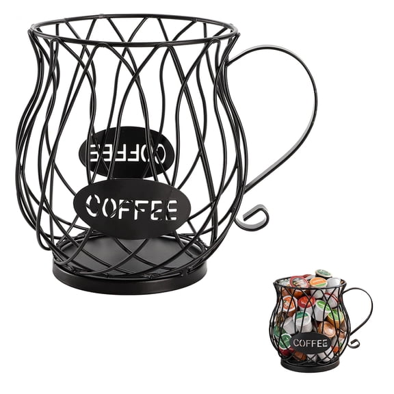K Cup Holder Organizer, Coffee Pod Holder for Countertop, Coffee Capsule Storage Organizer, Coffee Bar Accessories Matte Black
