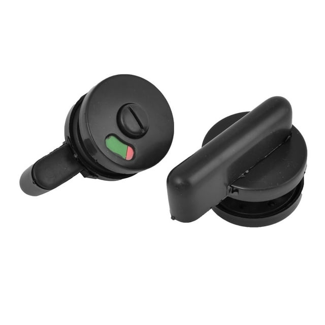 2 Piezas Cerradura de Puerta de Baño Público de Plástico Negro con Indicador Rojo Verde y Perilla de Giro