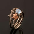 thumbnail image 5 of EOEMY Fashion Antique Gold Twig Maple Leaf Moonstone Ring Anniversary Gift Engagement-8811-Antique Gold, 5 of 8
