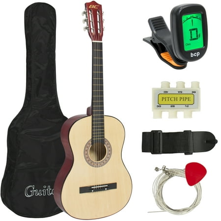 Best Choice Products 38in Beginner Acoustic Guitar Starter Kit w/ Case, Strap, Digital E-Tuner, Pick, Pitch Pipe, Strings -
