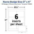 thumbnail image 2 of Avery Name Badge Labels, 3" x 4", Paper, White, Clip Style, Holders, Laser/Inkjet, 50 Badges (74536), 2 of 9