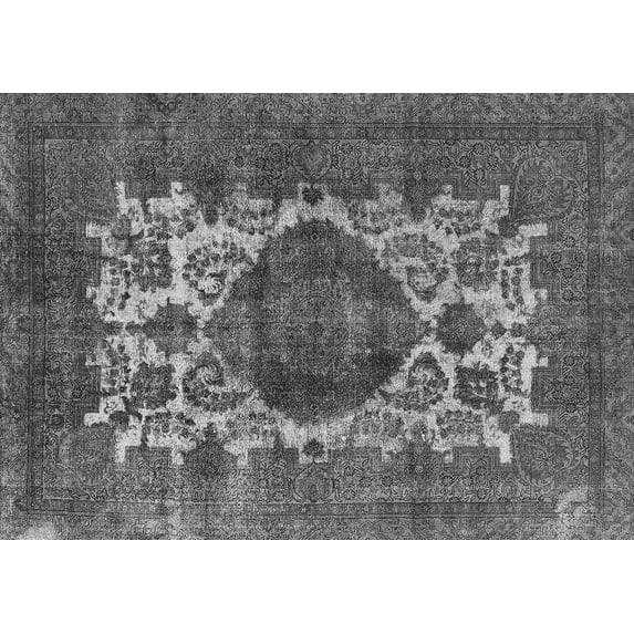 Ahgly Company Indoor Rectangle Oriental Gray Industrial Area Rugs, 8' x 12'