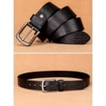 thumbnail image 4 of Catelles Genuine Leather Pin Buckle Men's Black Belt, Crocodile Texture Casual Style, Gift Box with Hole Puncher&For waist 42 in Width1.5 in(3.8cm), 4 of 9