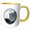 Yellow/White, variant on 3drose, New Hampshire Collectible Quarter, 15oz Two-tone Black Mug