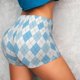 thumbnail image 4 of Fotbe Blue and White Squares Shorts Sin Costuras – Shorts Deportivos de Cintura Alta para Mujer, Elásticos para Gimnasio, Yoga, Running o Ciclismo-Large, 4 of 8