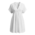 thumbnail image 7 of XuJwPNcy Womens Summer Dresses V Neck Short Sleeve Tshirt Dress Flowy Knee Length Beach Dresses Travel Vacation Outfits, 7 of 7