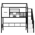 thumbnail image 5 of Hassch Metal Loft Bed with Storage Staircase, House Shaped Design with Roof and Window, Twin Size, Black and White, 5 of 8