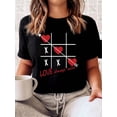 thumbnail image 1 of T-Shirt Rétro Imprimé Léopard pour Femmes - Col Rond Décontracté, Manches Courtes, Polyester, Lavable en Machine, Noir avec Détail Lèvres Roses, Chemise Imprimé Léopard, 1 of 6
