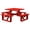 Bright Red, variant on Keystone Amish Co. Poly Composite Square Walk-In Table, 44 in., Weathered Wood