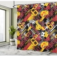 thumbnail image 4 of Ambesonne Sports Emoji Shower Curtain, Espana Balls Faces, 69"Wx70"L, Mustard Grey Burgundy, 4 of 4