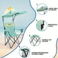 thumbnail image 3 of Outdoor Sunshade Chair with Adjustable Canopy and Armrests, Cup Holder at the Armrest, Foldable Storage, Equipped with Storage Bag, Portable. Suitable for Beach, Patio, Outdoor, 3 of 13