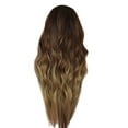 thumbnail image 2 of DOPI Fashion Synthetic Black Gradient Brown Long Curly Hair Wig Water Wave Hair Wigs, 2 of 5
